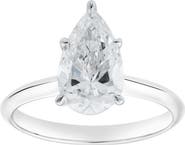 LuvMyJewelry Nadine 14K White Gold Pear Lab Grown Diamond Solitaire Engagement Ring - 2 Ct