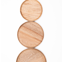 Chechen Wood Design Rosa Morada Wooden Small Plate in Natural 