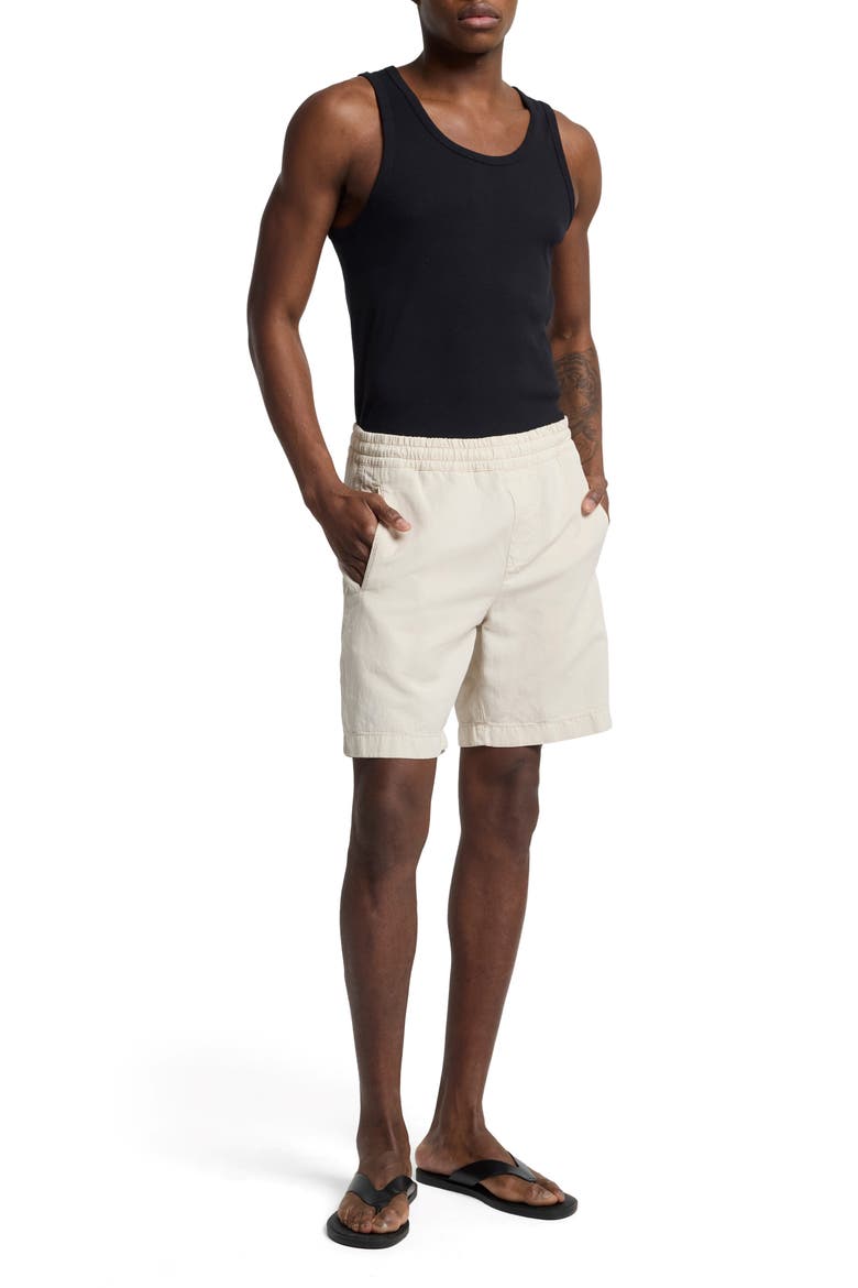 Pull-On Cotton Blend Shorts, Alternate, color, BONE