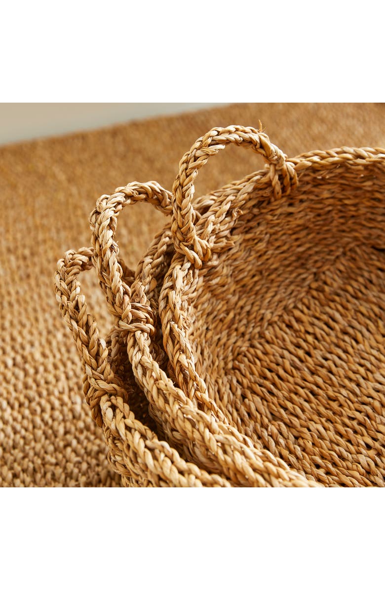 Napa Home & Garden Seagrass Shallow Baskets With Handles Set of 3, Alternate, color, Beige