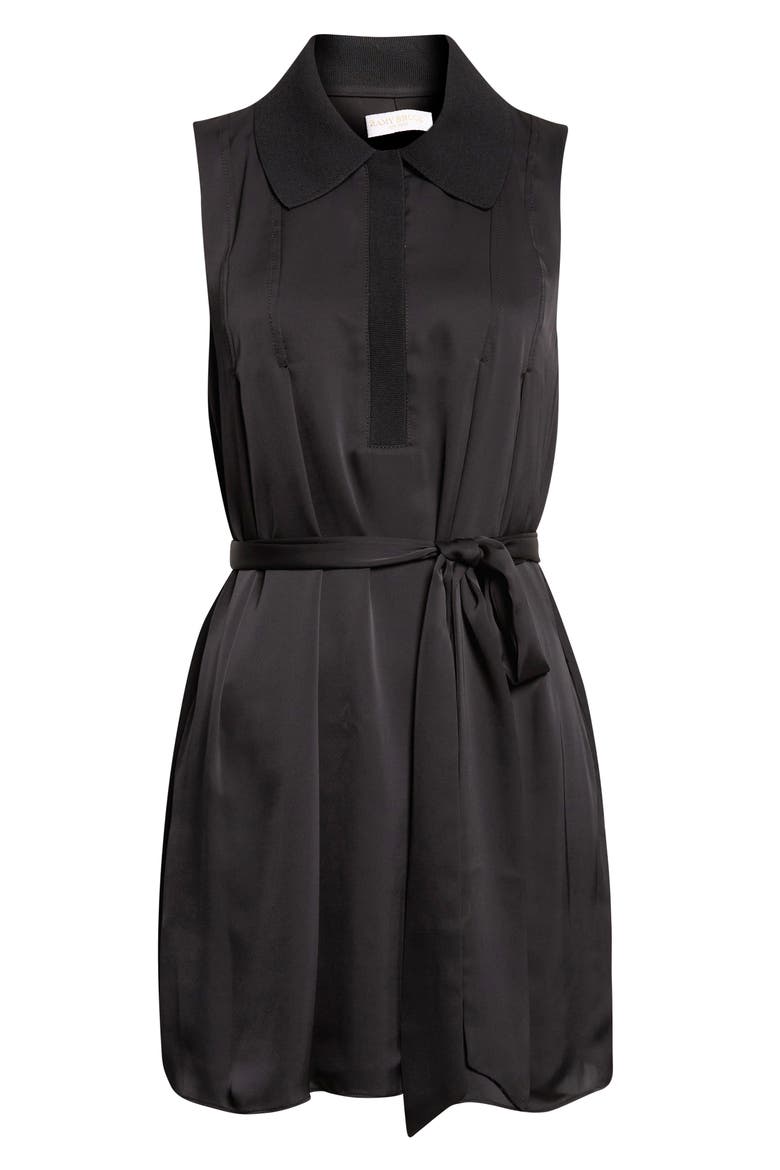 Lina Sleeveless Belted Minidress, Alternate, color, BLACK