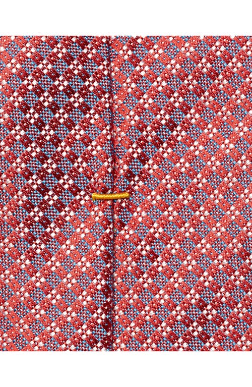 Eton Diamond Silk Tie In Medium Red