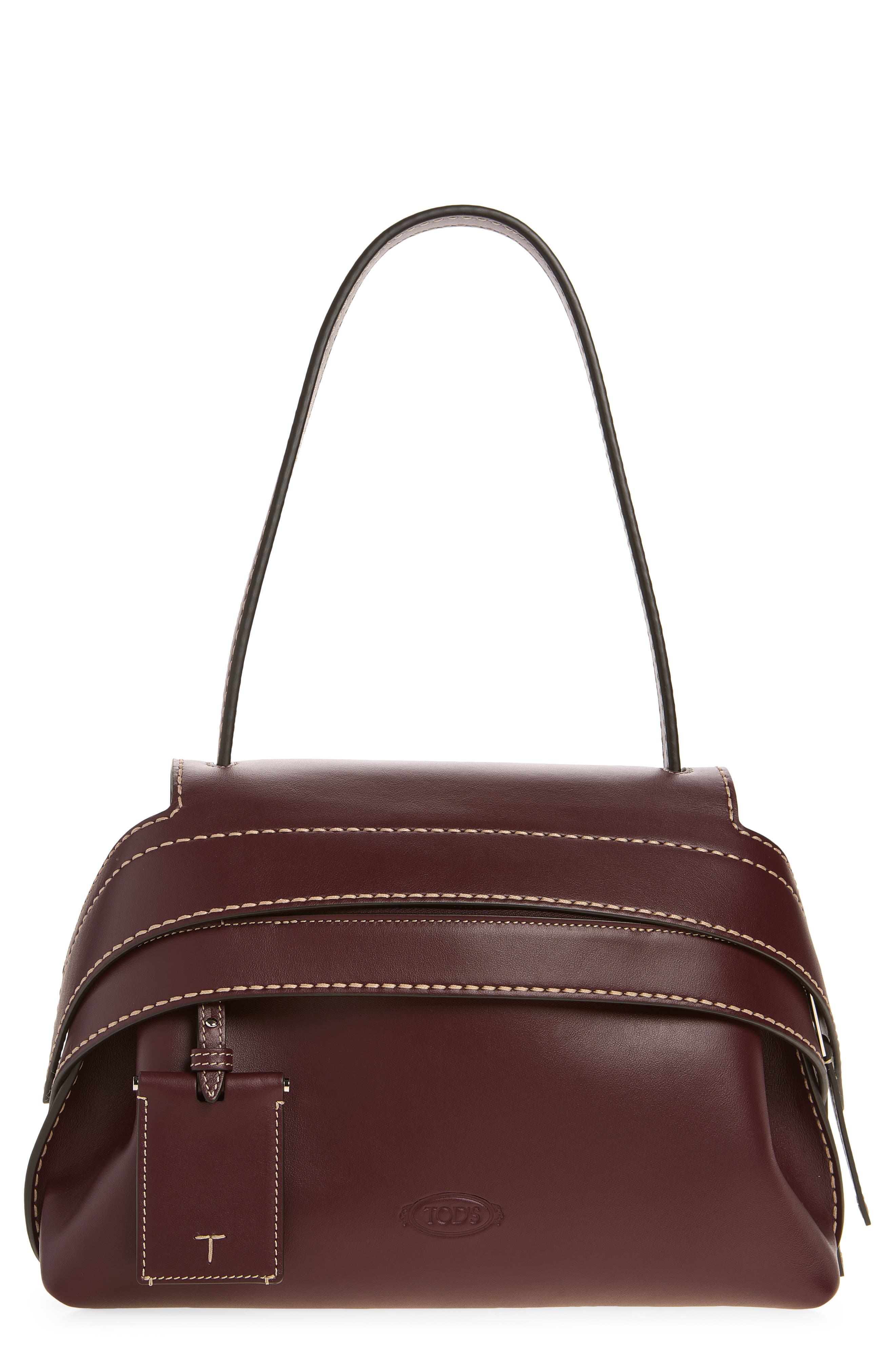 Wav Leather Shoulder Bag, Main, color, KRAFT CHIARO
