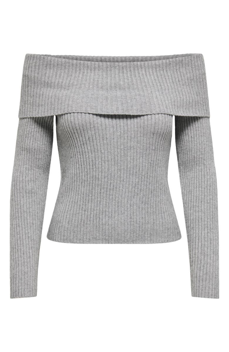 Only Katia Off the Shoulder Knit Top, Alternate, color, Ultimate Grey