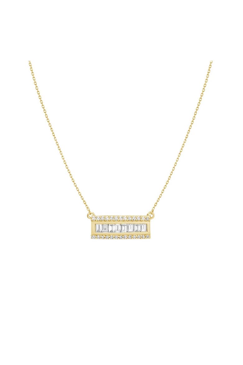Baguette Bar Necklace, Main, color, Gold
