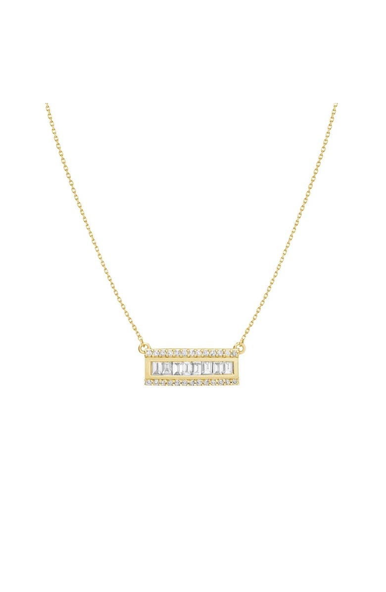 Mazin Jewels Baguette Bar Necklace, Main, color, Gold