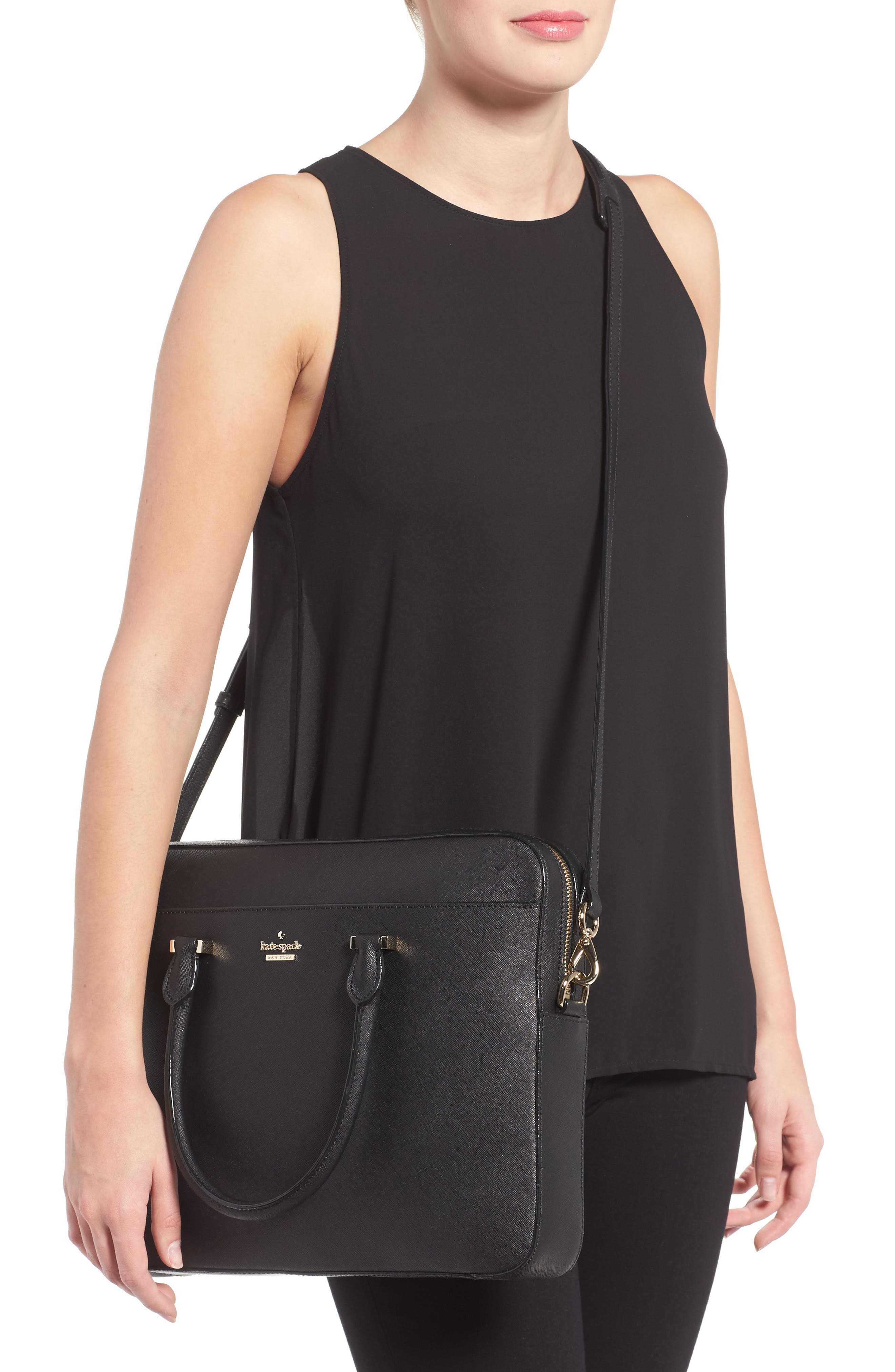 Kate Spade New York saffiano leather 13 inch laptop bag, Alternate, color, 