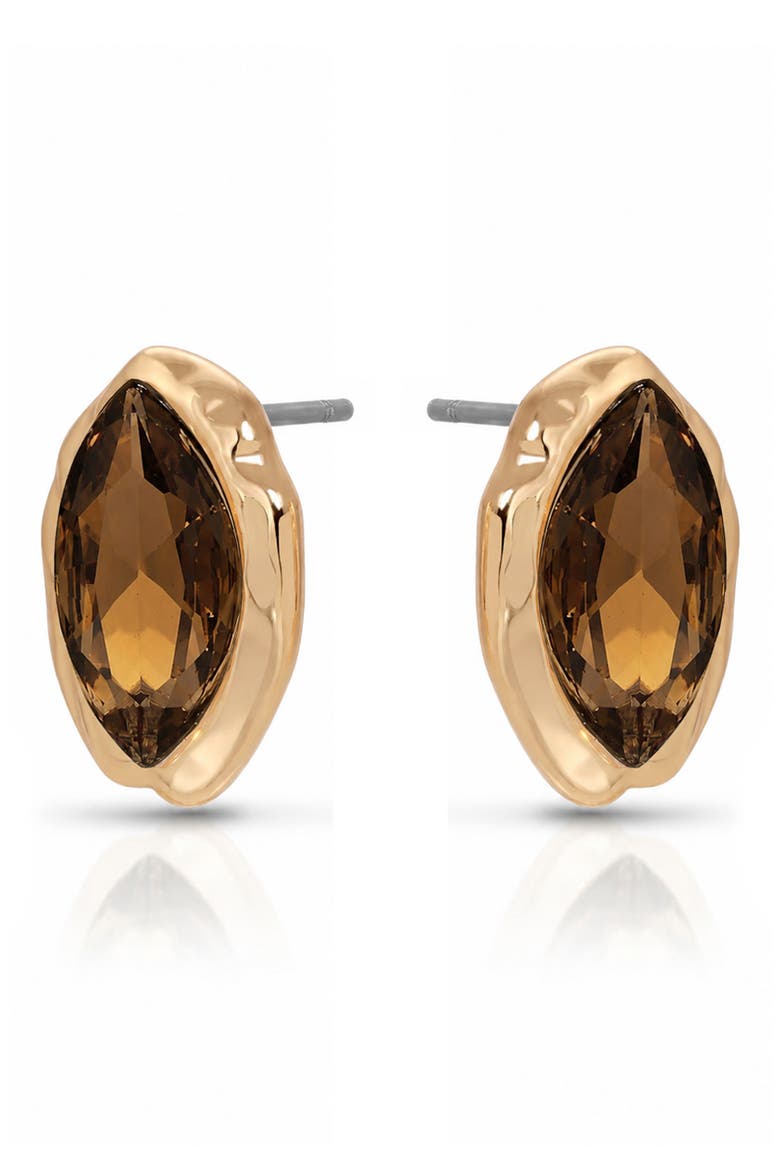 Crystal Luxe Mini Stud Earrings, Alternate, color, SMOKEY QUARTZ