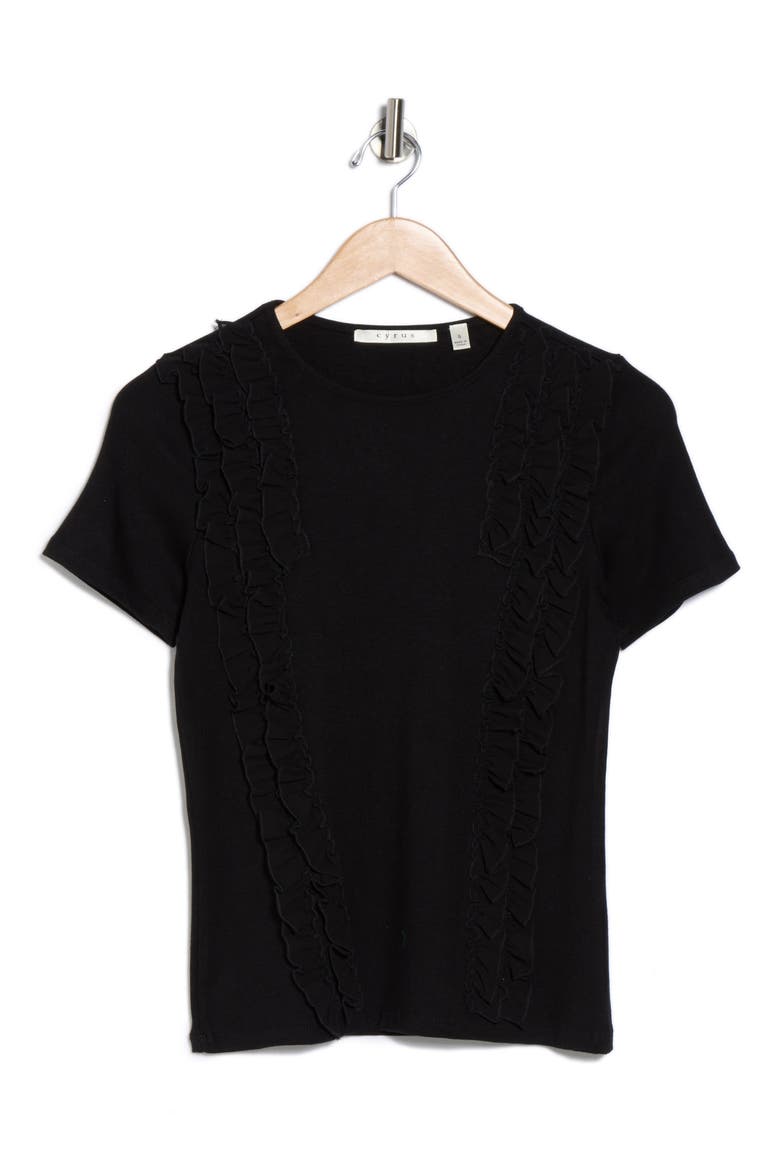 Ruffle Top, Alternate, color, BLACK