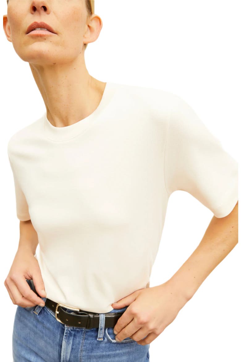 Leslie Organic Pima Cotton T-Shirt, Alternate, color, Ivory