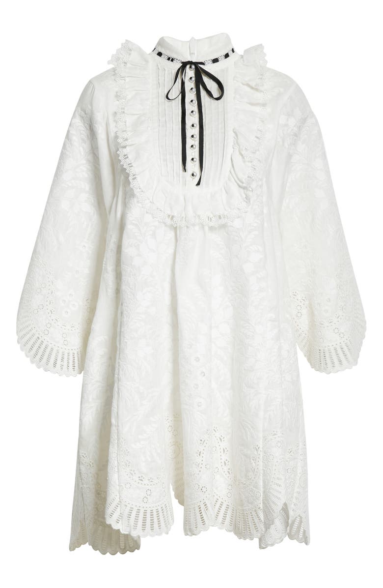 Zimmermann Zimmerman Dancer Tie Neck Embroidered Eyelet Minidress, Alternate, color,