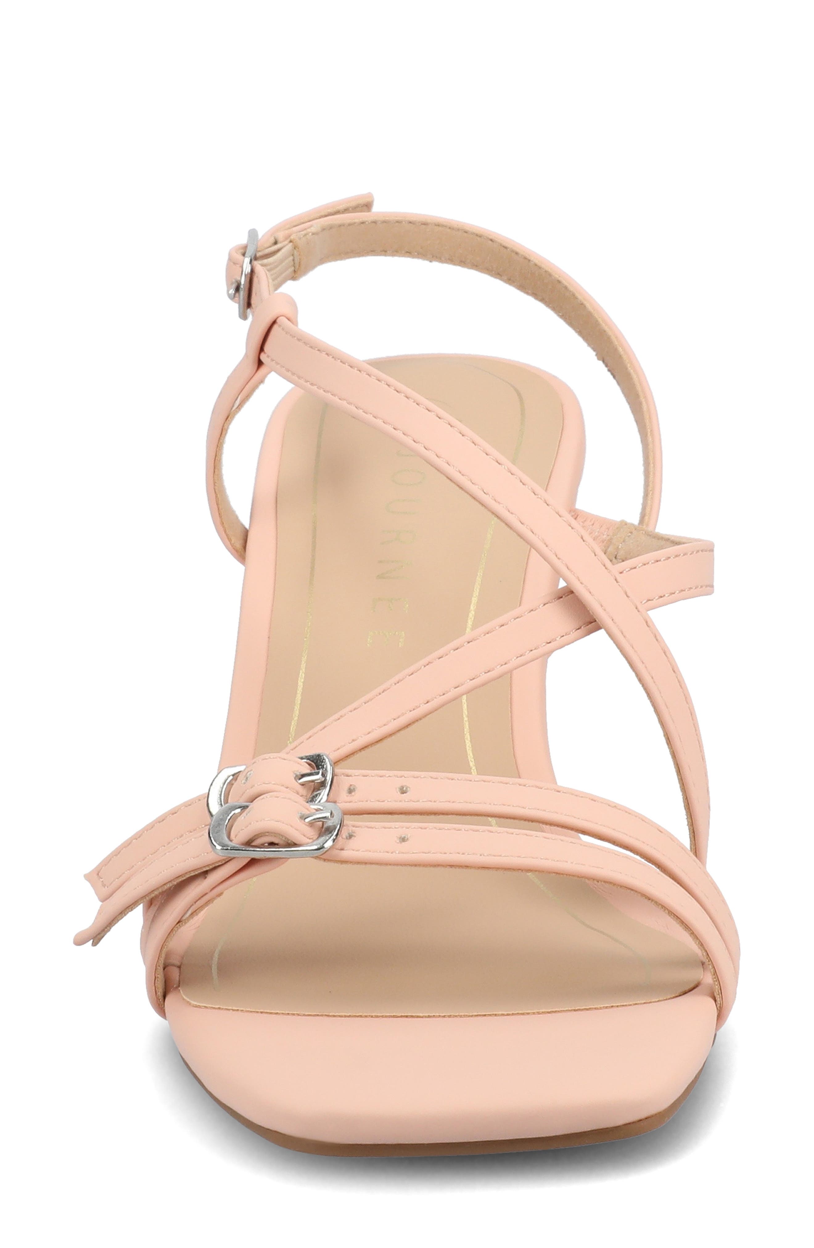 Journee Collection Clinne Wedge Sandal, Alternate, color, Pink