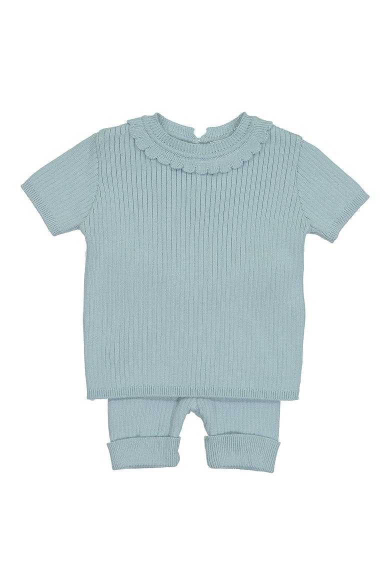 Rib Knit Top & Shorts Set, Main, color, MINT