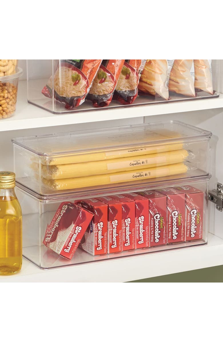 iDesign Stackable Hinged-Lid Pantry Storage Box - Set of 4 - Clear, Alternate, color, Clear