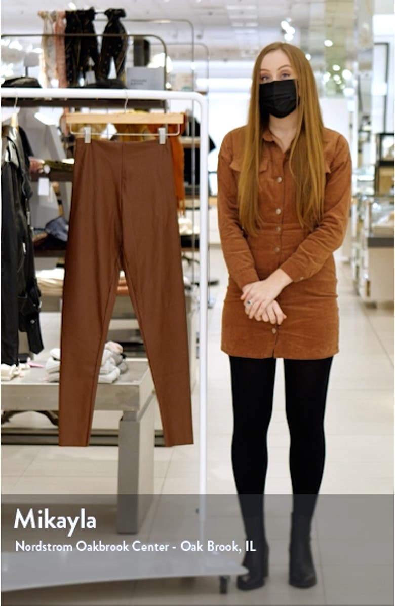 Seamless Faux Leather Leggings, sales video thumbnail