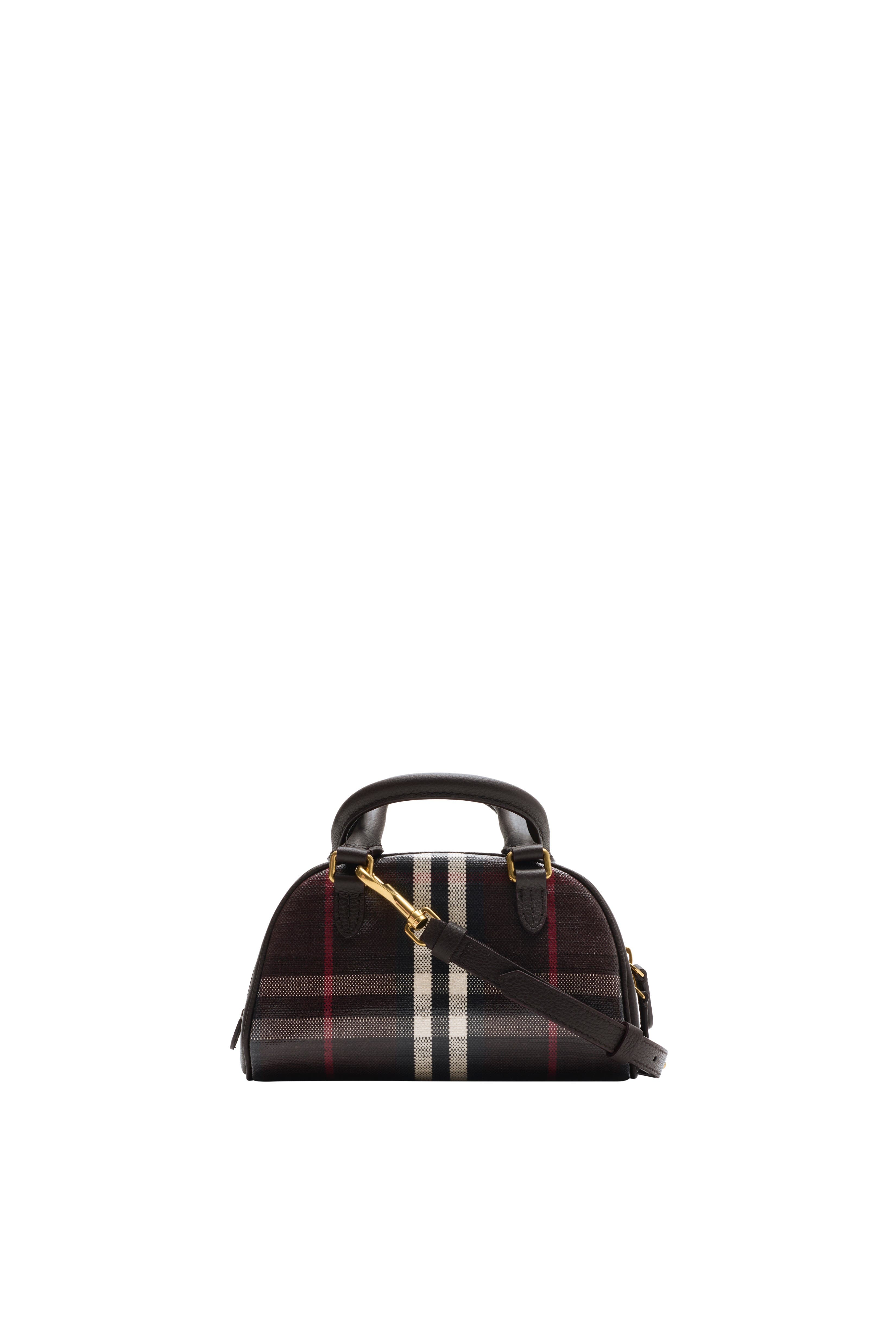 Burberry Mini Highlands Bowling Bag, Alternate, color, Mahogany Red