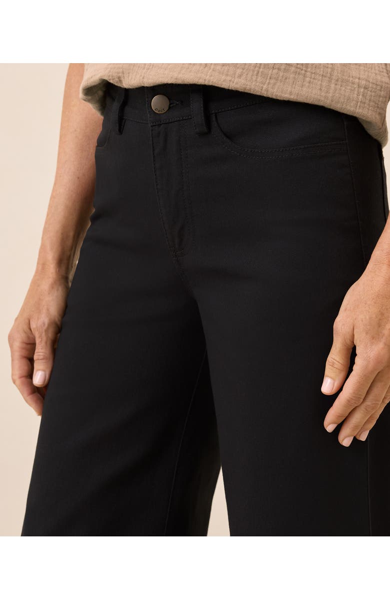Pact Organic Cotton Stretch Twill Wide Leg Pant, Alternate, color, Black