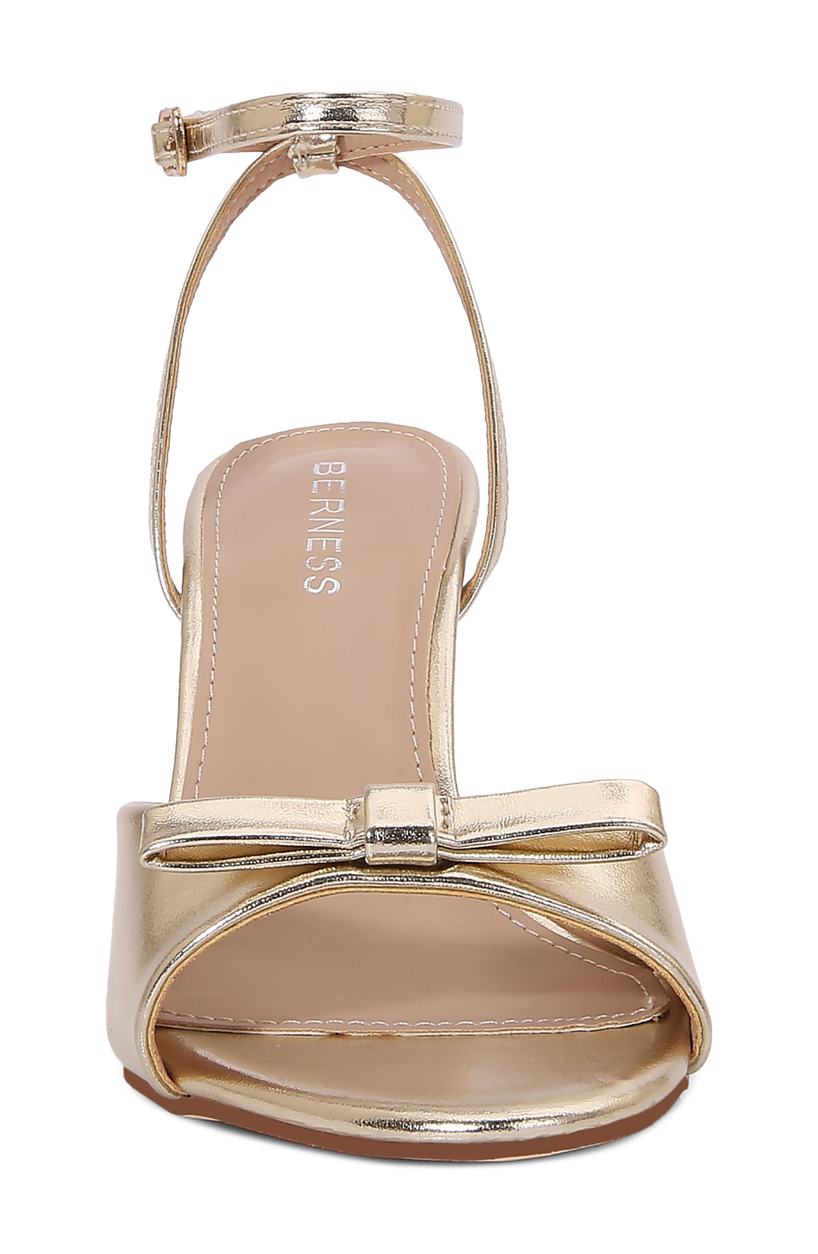Farida Faux Leather Ankle Strap Sandal, Alternate, color, GOLD