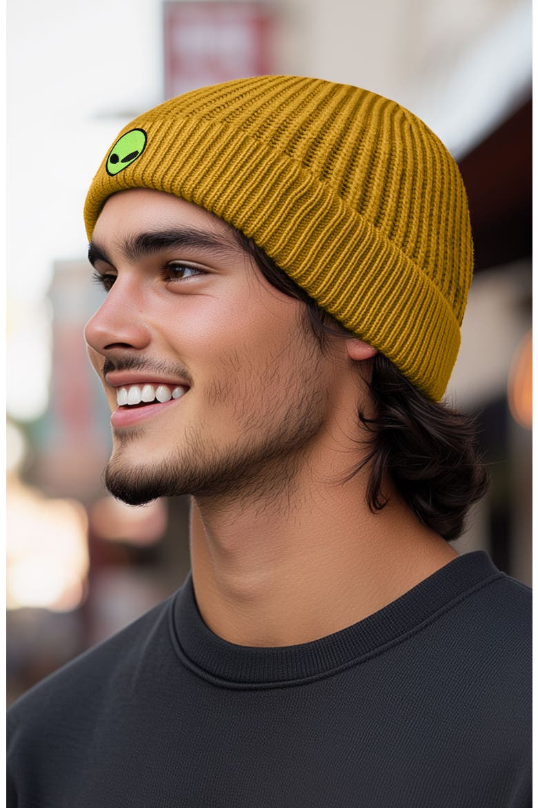 Alien Watch Cap, Alternate, color, Mustard