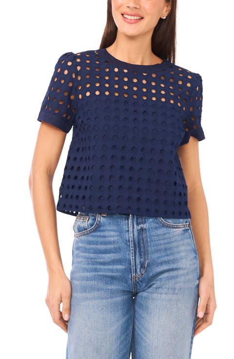 Circle Eyelet Cotton Top