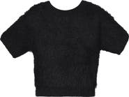 Hannah Banana Kids' Fuzzy Short Sleeve Sweater
