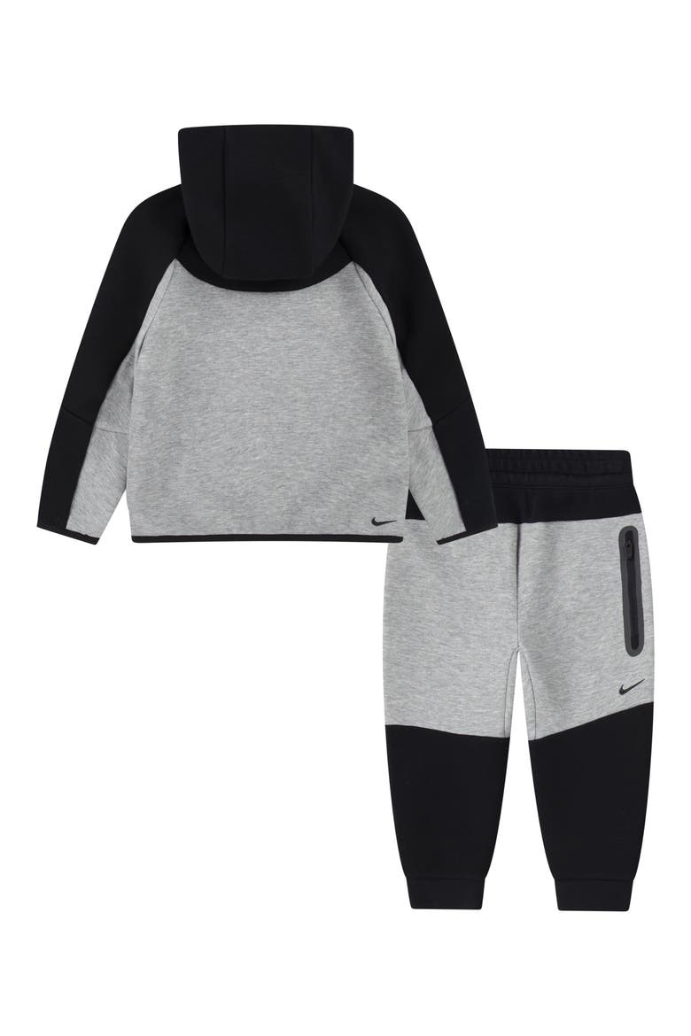 Kids' Tech Fleece Zip Hoodie & Joggers Set, Alternate, color, DARK GREY HEATHER/ BLACK