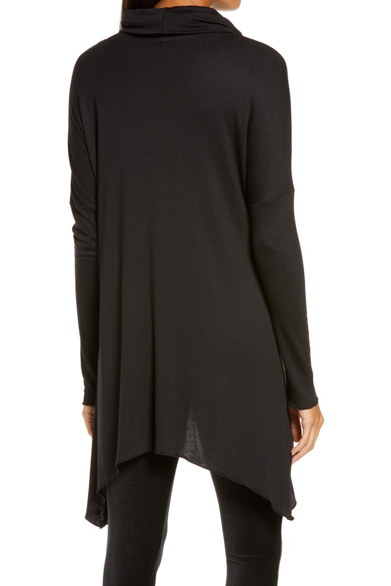 Slouchy Cowl Neck Top, Alternate, color, BLACK