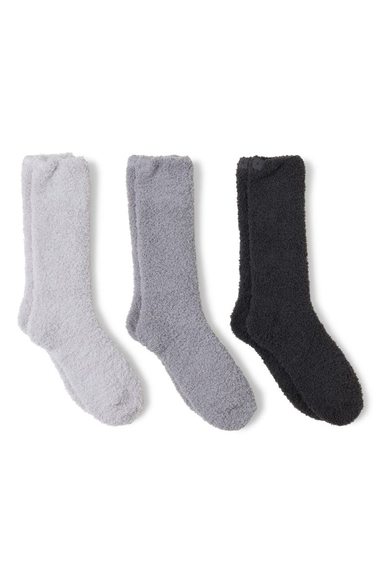 Barefoot Dreams<sup>®</sup> CozyChic<sup>™</sup> Assorted 3-Pack Crew Socks, Main, color, Carbon Multi