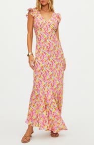 Beach Riot Elodie Flutter Sleeve Maxi Cover-Up Dress