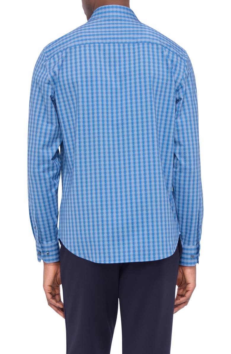 Bugatchi Jimmy OoohCotton<sup>®</sup> Check Button-Up Shirt, Alternate, color, Cobalt