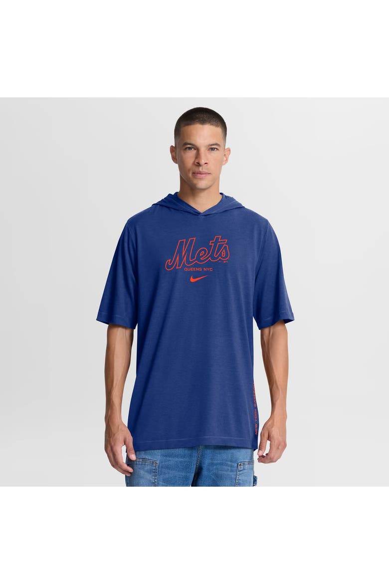 Men's Nike Royal New York Mets Arched Wordmark Tri-Blend Hooded T-Shirt, Main, color, Royal