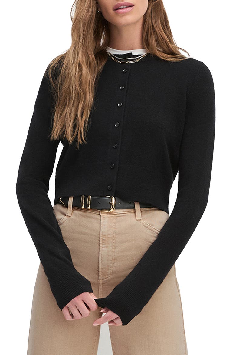 The Cropped Rebecca Cardigan, Main, color, BLACK