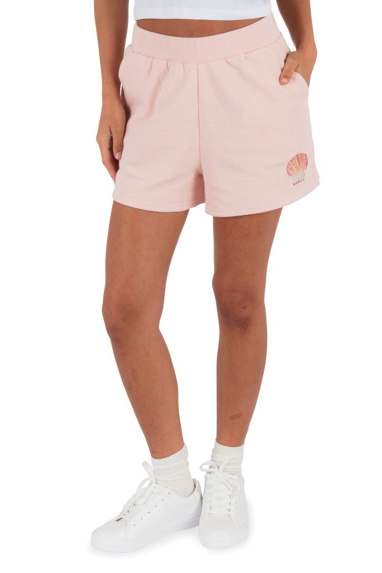 Shell Yeah Fleece Shorts, Main, color, SEASHELL PINK
