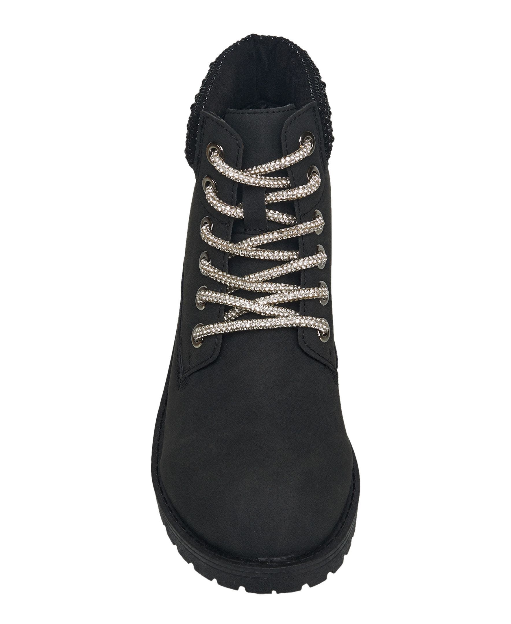 Faith Bling Lace Combat Boot, Alternate, color, Black