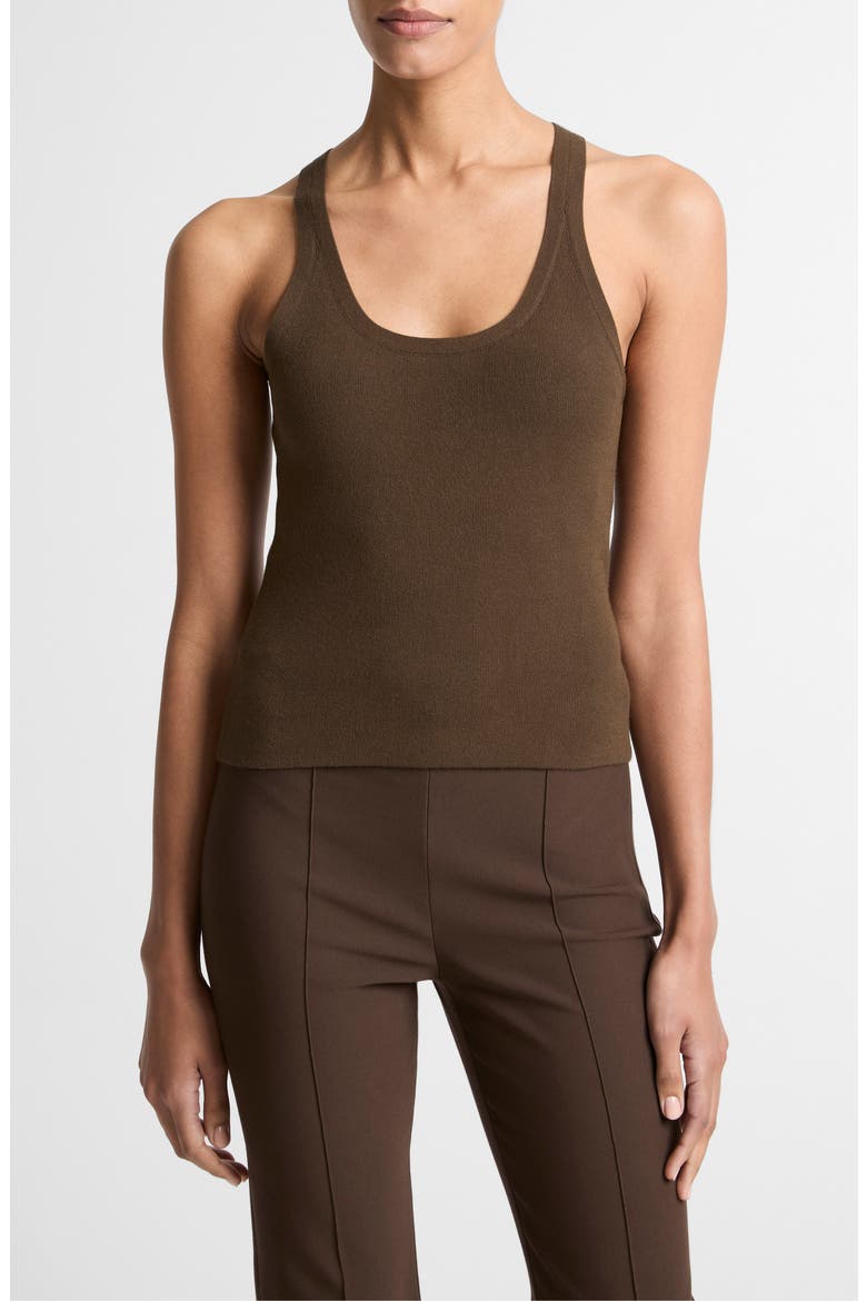 Scoop Neck Tank, Main, color, DARK BARK