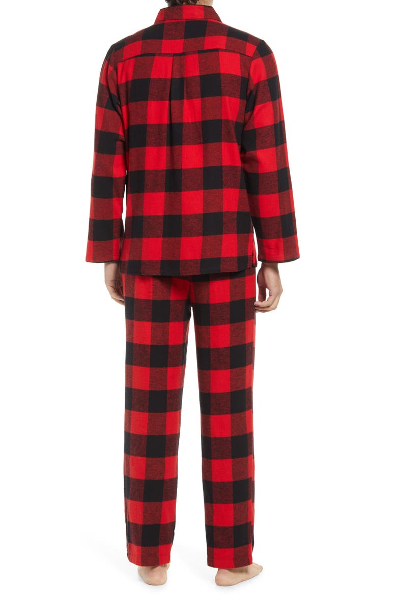 Men's Flannel Family Pajamas, Alternate, color, RED BLOOM BUFFALO PLAID
