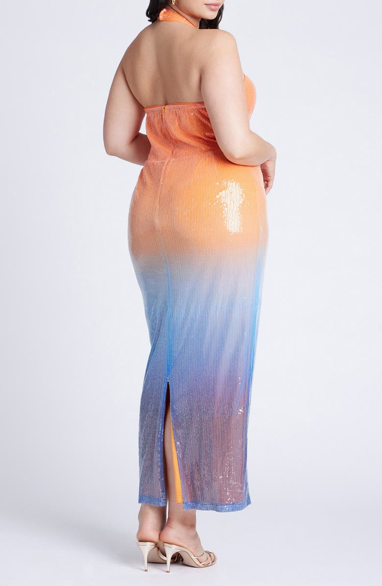 ELOQUII Ombré Star Sequin Dress, Alternate, color, 