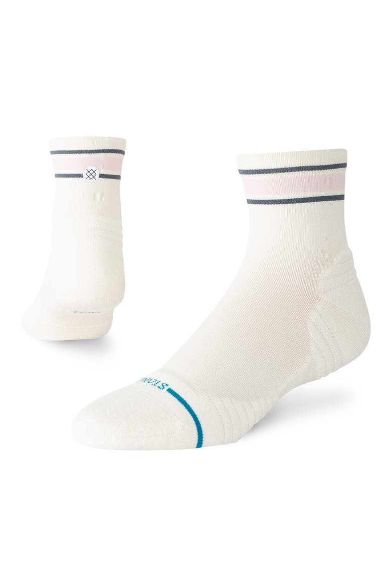 Wiley Light Performance Run Quarter Socks, Main, color, OFF WHITE