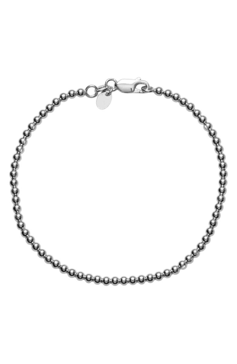Argento Vivo Sterling Silver Men's Small Sphere Bracelet, Main, color, Silver