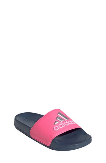 Adidas Originals Adidas Kids' Adilette Sandal In Pink/metallic/preloved Ink