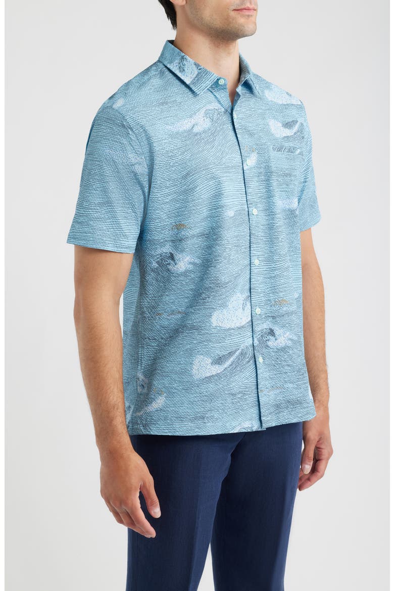 Honu Sighting Performance Pucker Shirt, Alternate, color, SKY BLUE