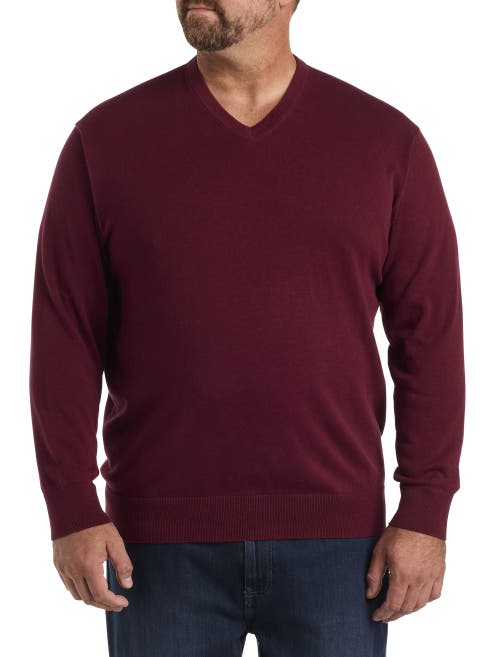 Harbor Bay By Dxl V-neck Pullover In Zinfandel
