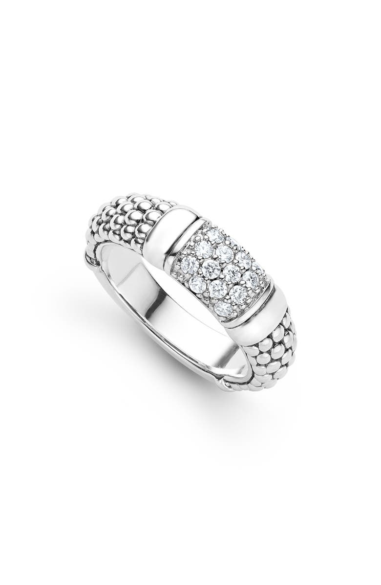 LAGOS Signature Caviar Pavé Diamond Ring, Main, color, Silver Diamond