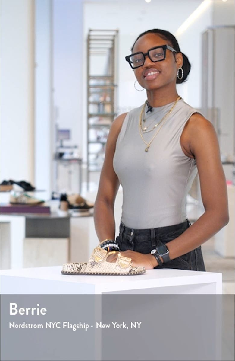 Elana Snakeskin Print Slide Sandal, sales video thumbnail