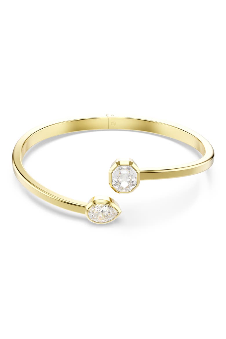 Imber Open Bangle Bracelet, Main, color, WHITE/GOLD