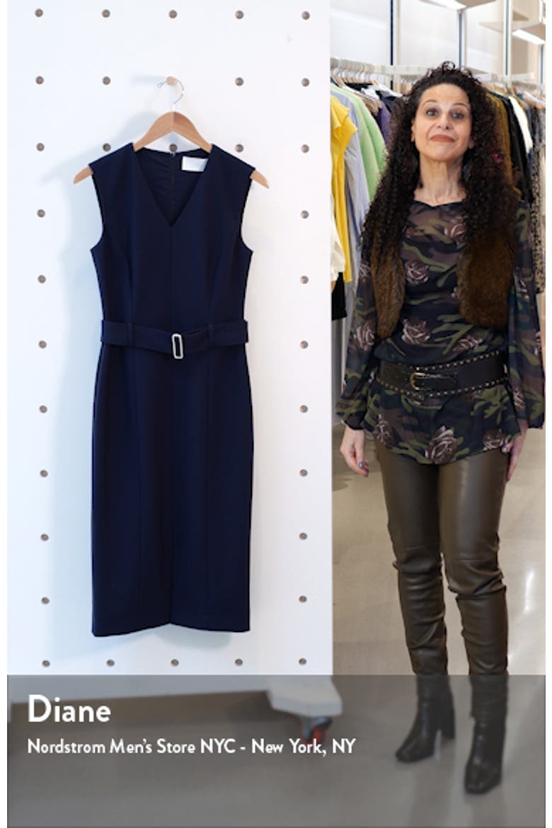 Dadorina Belted Front Slit Sheath Dress video