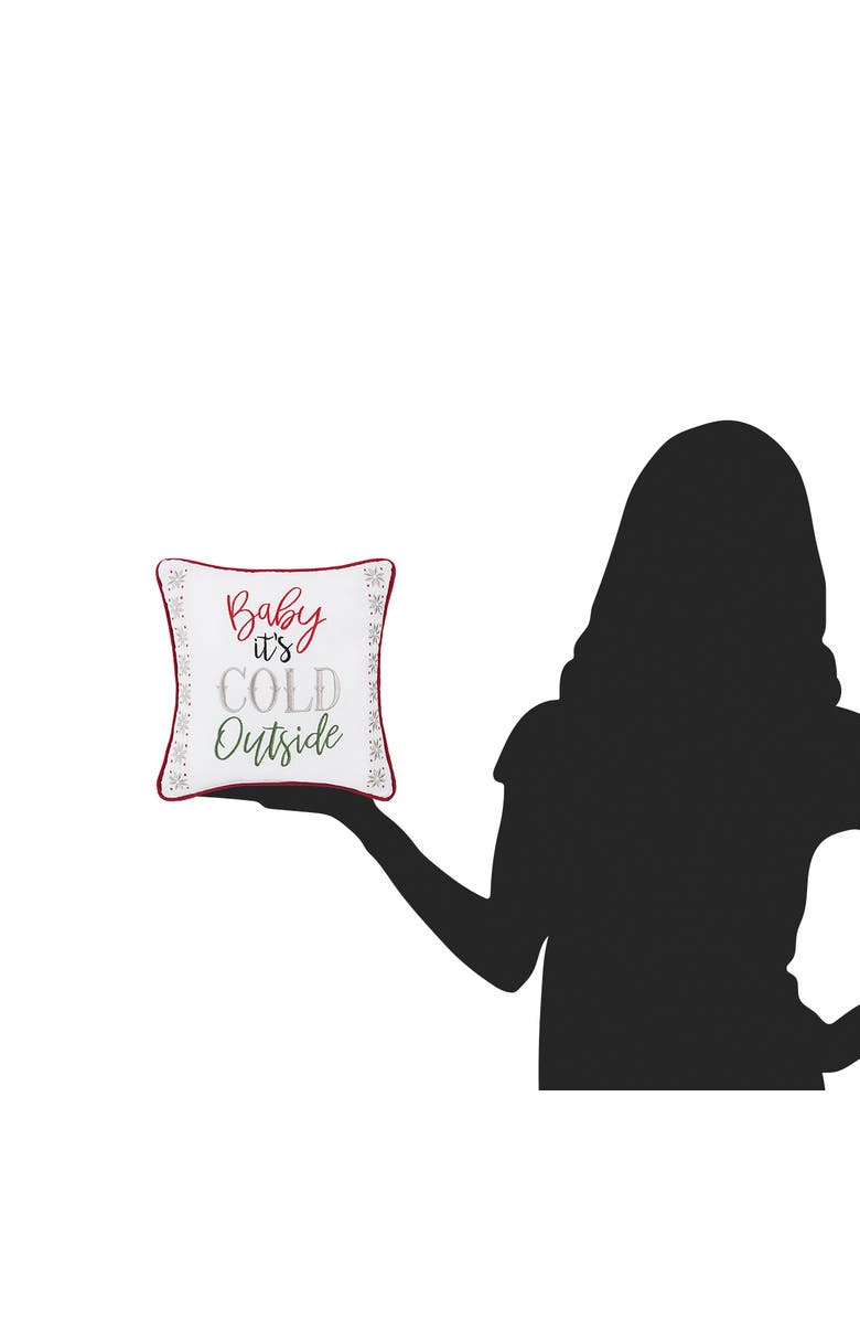 C&F Home Baby It's Cold Outside Small Christmas Accent Pillow, 10" x 10", Alternate, color, Green