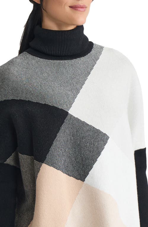 Jones New York Jacquard Turtleneck Sweater In Black