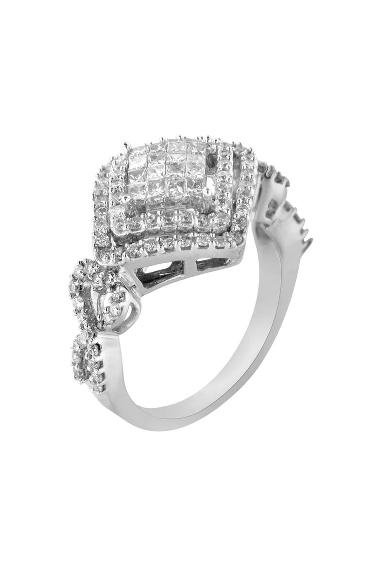 14KT White Gold Diamond Composite Ring, Alternate, color, White