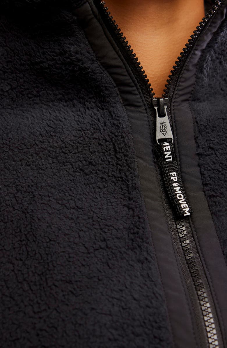 Free People FP Movement Mountain High Fleece Half Zip Pullover, Alternate, color, Black/ Black Combo